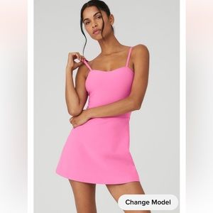 New ALO Alosoft Courtside Tennis Dress -PARADISE PINK Pickleball